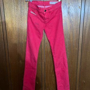Diesel Women's Pink and Red Jeans